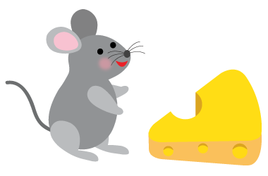 チーズをかじるネズミ