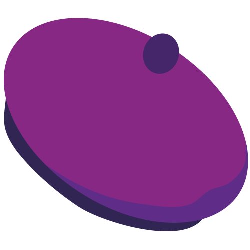紫のベレー帽イラスト