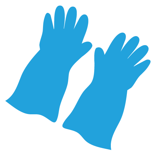 ブルーのゴム手袋