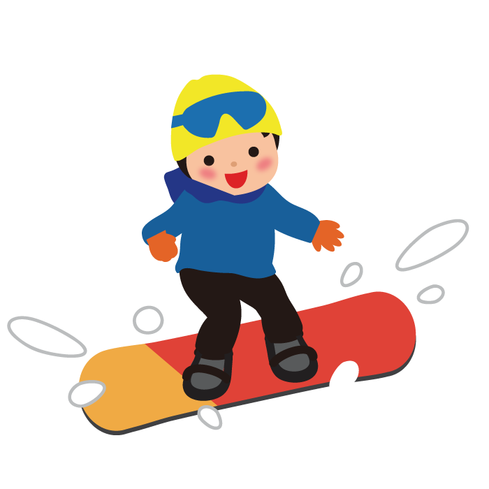スノーボードを楽しむ子供