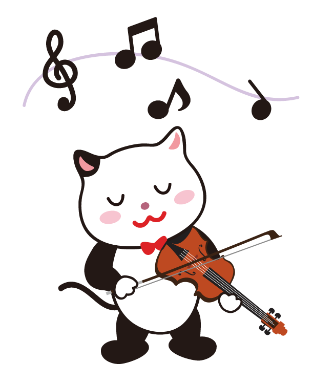 バイオリンを弾くネコ