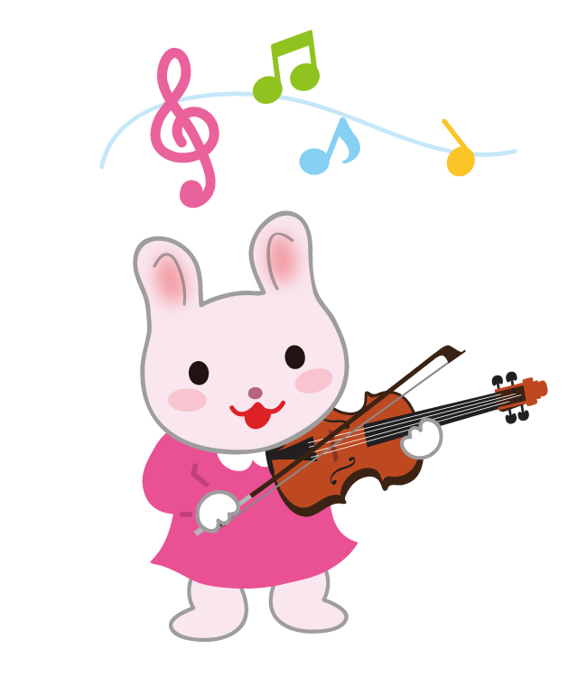 バイオリンを弾くウサギ